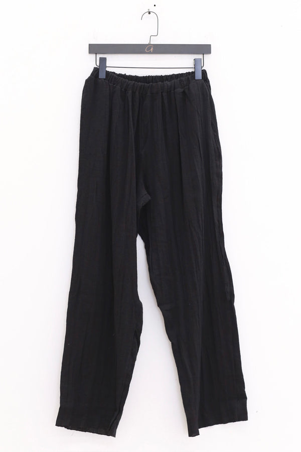 BASERANGE French linen cotton FOLIO casual pants soft and comfortable BAS-TRFO-LC-SU25-Black
